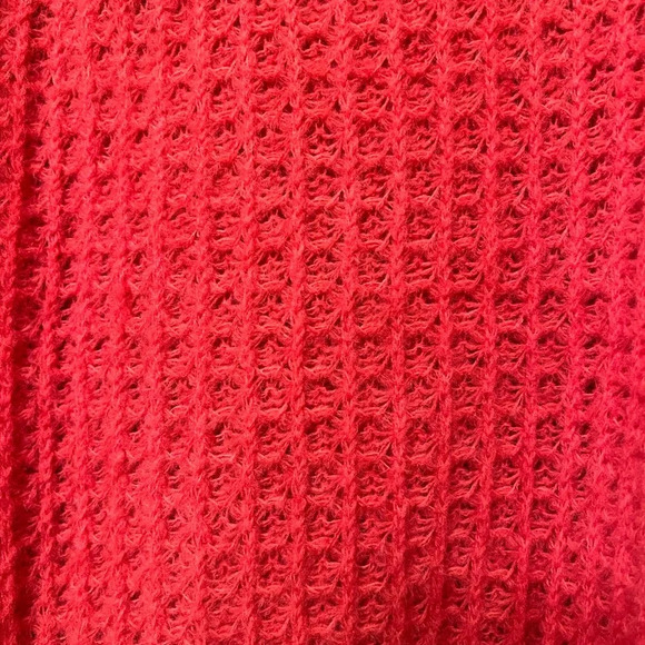 ANTHROPOLOGIE ruffled boat neck sweater size 1X cozy warm coral wool blend knit - Picture 3 of 9